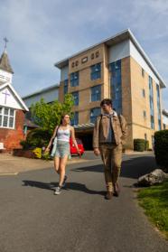A large brick building.