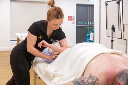 Sports rehab session