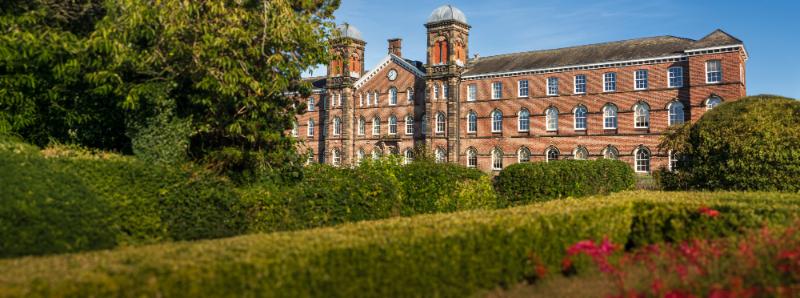 A large brick building.