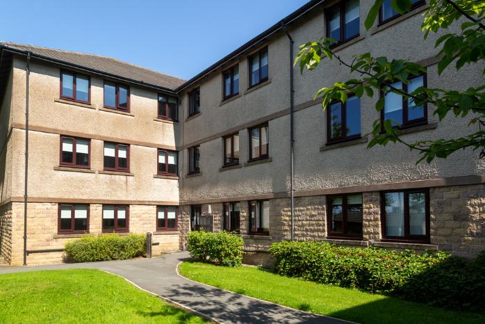 Outside view of Waddell Halls of residence Lancaster